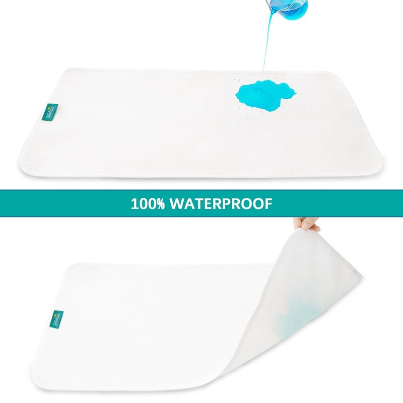 Biloban Changing Pad Liners Waterproof 3 Count Flannel Portable  Durable Diaper Pads White - Image 4