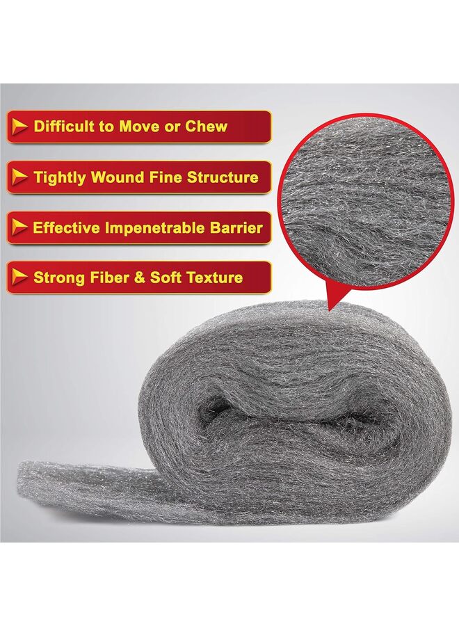 Steel Wool - 3.2"x7.5 Ft Fill Fabric, Gap Blocker, Protects Against Animals in Holes, Pipelines, Wall Cracks, and Vents for Garden, House, Garage (Size : A) - Image 2