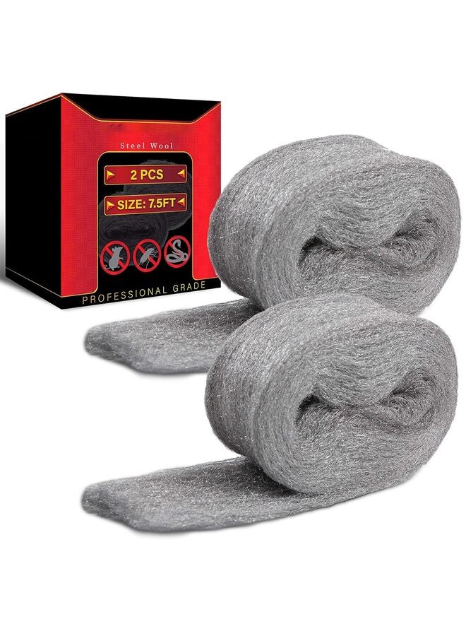 Steel Wool - 3.2"x7.5 Ft Fill Fabric, Gap Blocker, Protects Against Animals in Holes, Pipelines, Wall Cracks, and Vents for Garden, House, Garage (Size : A) - Image 1