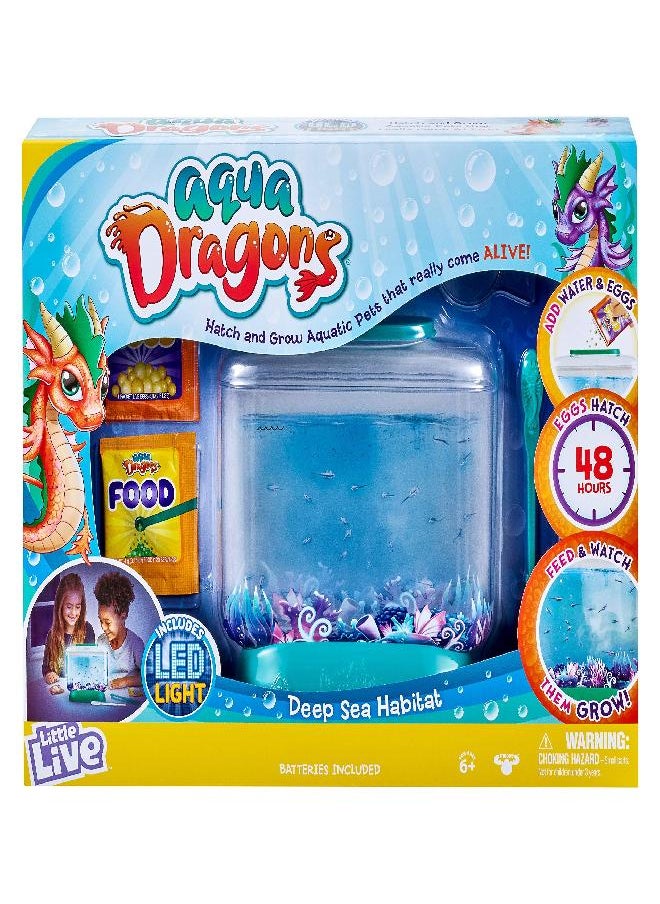 LITTLE LIVE PETS - Little Live Aqua Dragons - Deep Sea Habitat - LED Light Up Tank Hatch and Grow Aquatic Pets - Image 1