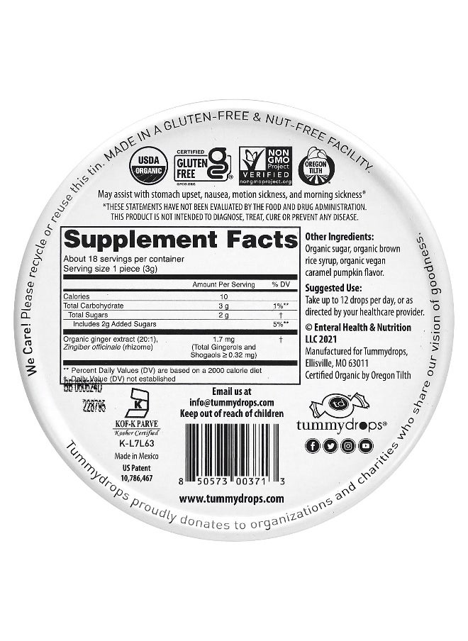 TUMMYDROPS Tummydrops, Organic Caramel Pumpkin Ginger Spice, 18 Drops  - Image 2