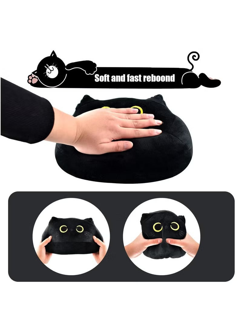YelaJoy 10'' Black Cat Plush Body Pillow, Cute Cat Pillow Soft Baby Plushies for Kids, Cat Stuffed Animals Kawaii Plush Toys Gift for Boys Girls (Black, 10 Inch)  - Image 4