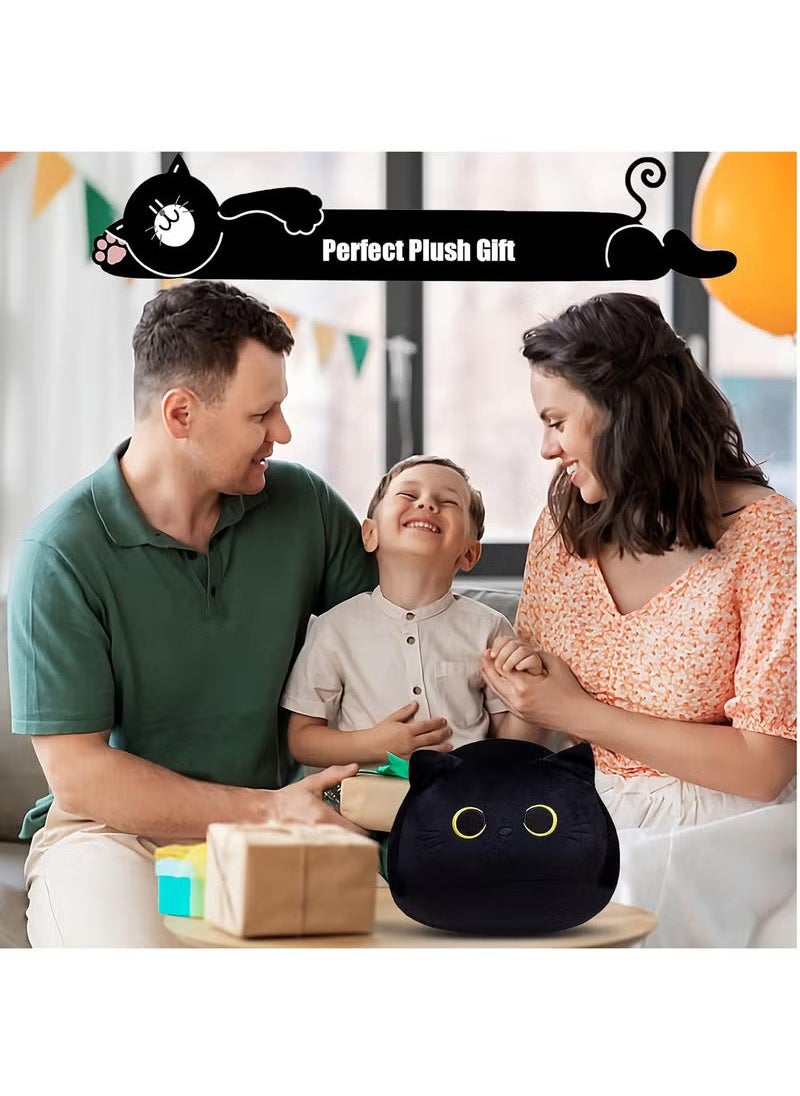 YelaJoy 10'' Black Cat Plush Body Pillow, Cute Cat Pillow Soft Baby Plushies for Kids, Cat Stuffed Animals Kawaii Plush Toys Gift for Boys Girls (Black, 10 Inch)  - Image 5
