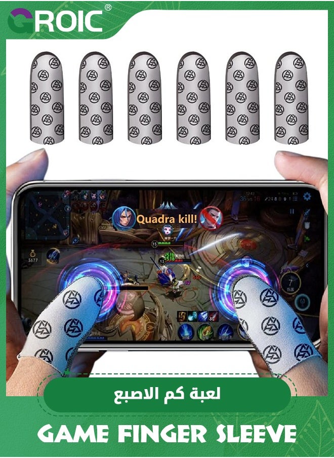 GROIC 3 Pair Gaming Finger Sleeves for Sweaty Hands, Ultra-Thin Breathable Touchscreen Thumb Gloves, PUBG Gamer Finger Covers for Tablet iPad/Mobile Phone  - Image 1