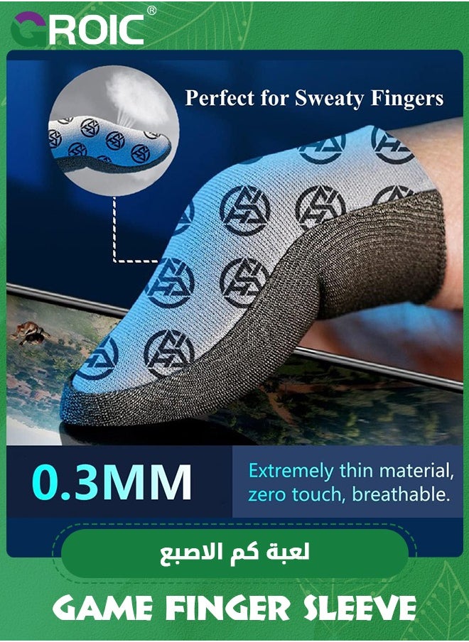 GROIC 3 Pair Gaming Finger Sleeves for Sweaty Hands, Ultra-Thin Breathable Touchscreen Thumb Gloves, PUBG Gamer Finger Covers for Tablet iPad/Mobile Phone  - Image 4