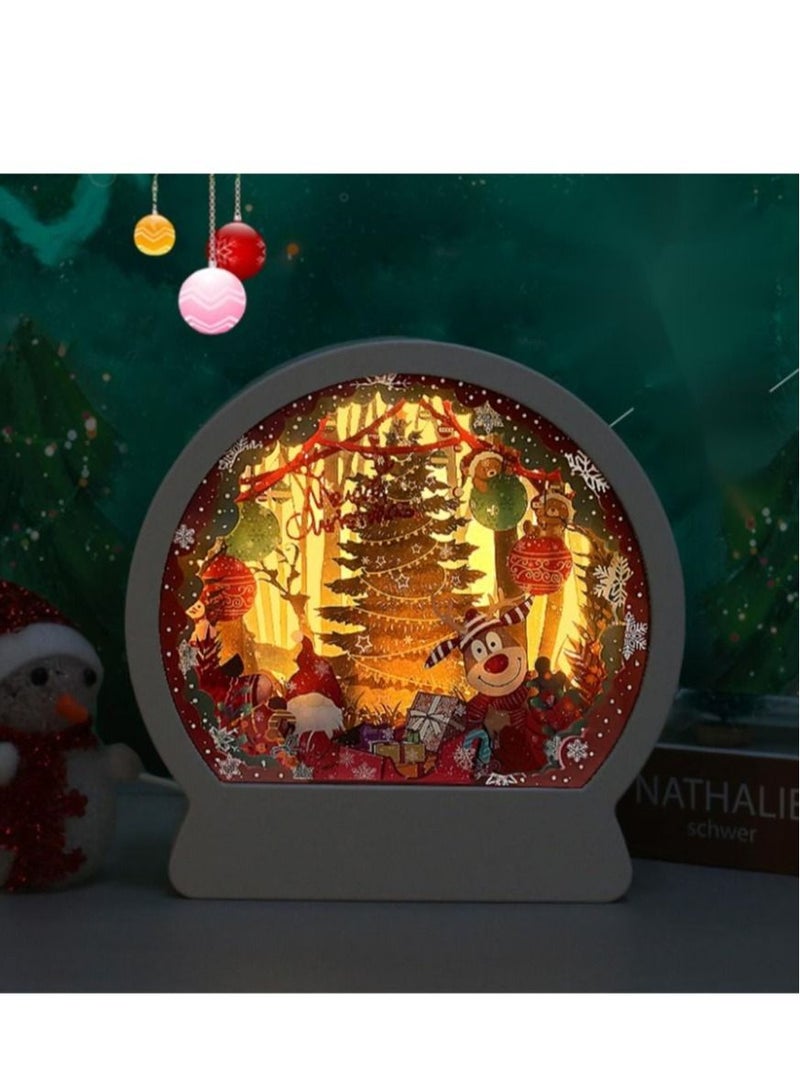 NIBEMINENT Festive Creative Home Photo Frame Bedside Ambient 3D DIY Paper Sculpture Gift Lamp 