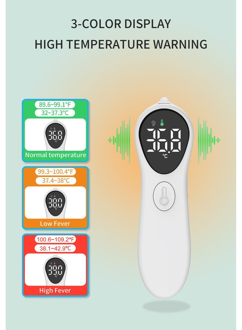 RUKYU Smart Infrared Ear Thermometer for Adults And Kids, Handheld Home Smart Thermometer, ℃/℉ Switchable, 3-Color Indicator, Fever Warning, 1s Fast Reading, Automatic Shutdown With 20 Disposable Ear Caps - Image 5