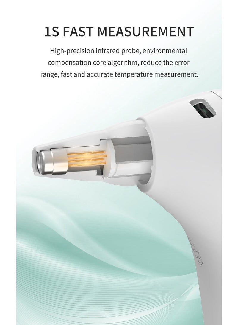 RUKYU Smart Infrared Ear Thermometer for Adults And Kids, Handheld Home Smart Thermometer, ℃/℉ Switchable, 3-Color Indicator, Fever Warning, 1s Fast Reading, Automatic Shutdown With 20 Disposable Ear Caps - Image 4