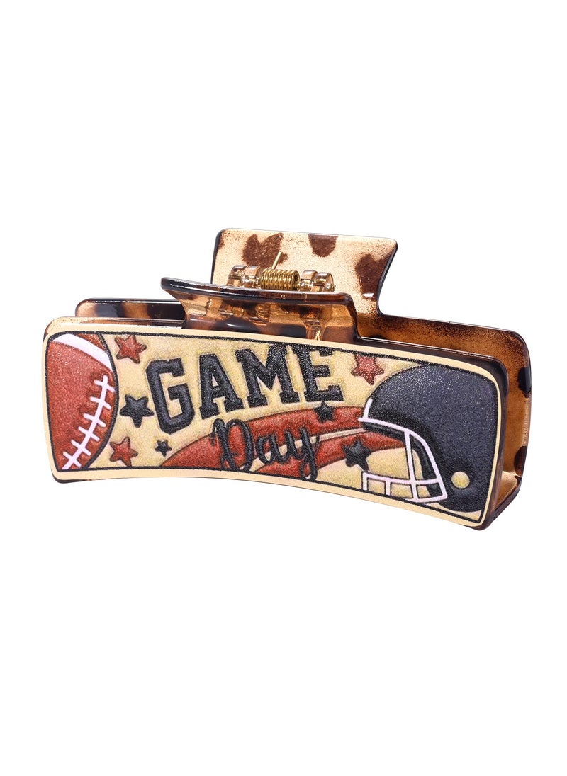 YAHPERN Game Day Hair Clips Football Hair Claw Clips for Women Large Nonslip Tortoise Acrylic Hair Claws Game Day Accessories Outfits Sport Team Spirit Day Football Mom Accessories Party Favors Gifts 