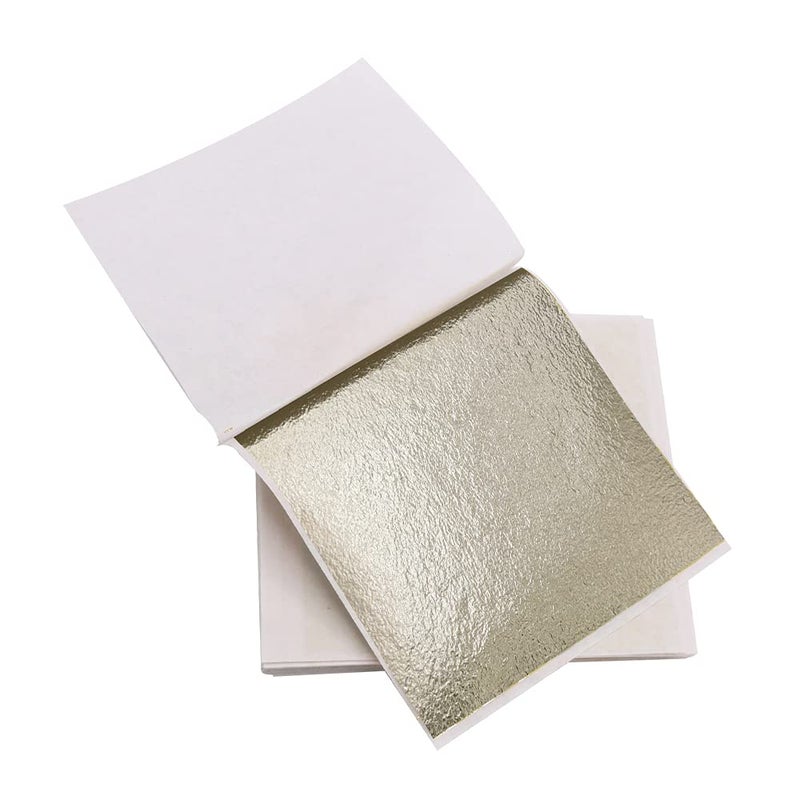 KINNO 100 Sheets Gold Leaf Sheets - KINNO Antique Silver Foil Paper Multipurpose for Home, Wall, Frame, Ceiling, Furniture Decoration, 3.15 by 3.35 Inches - Image 3