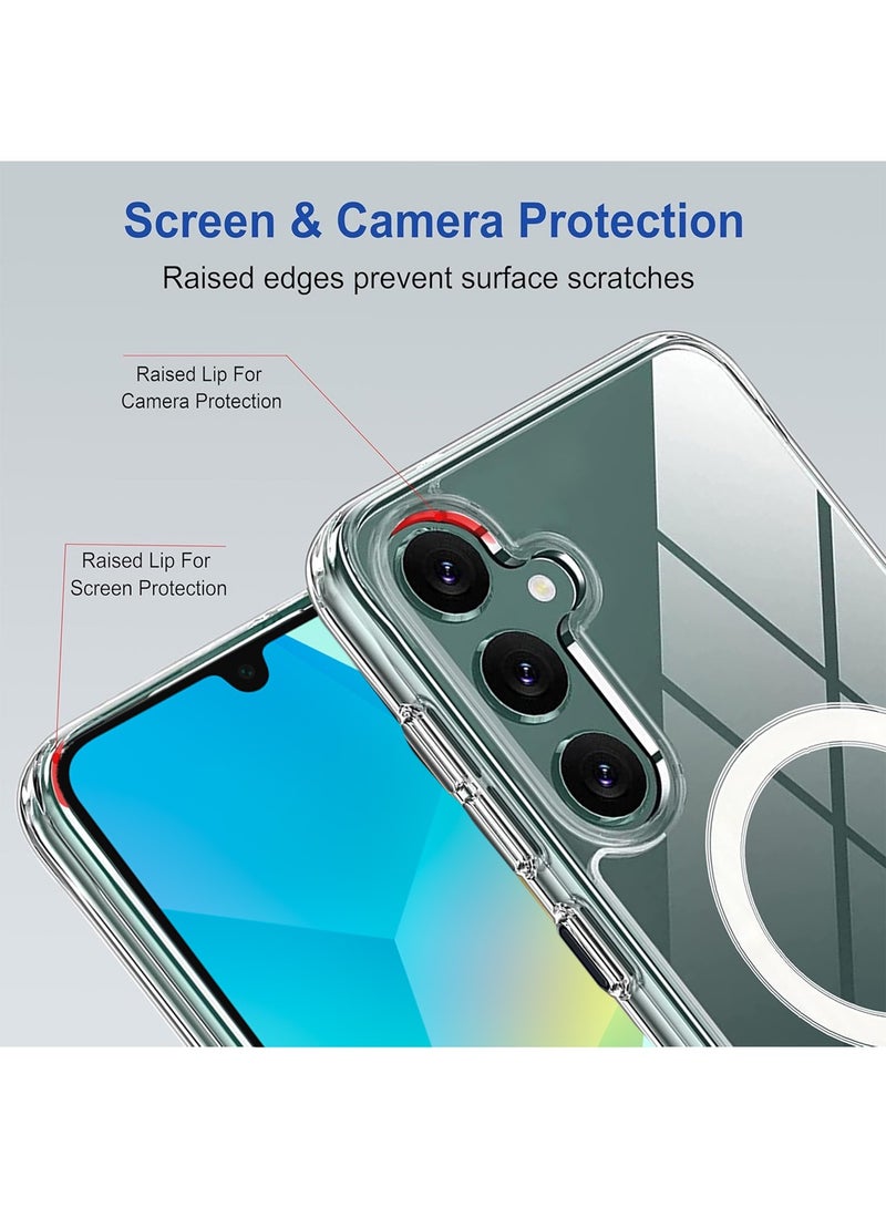 Techie Samsung Galaxy A16 5G Case with MagSafe – Slim, Anti-Yellowing Transparent Back Cover with Camera Lens Protection, Magnetic Holder Wireless Charging Compatible - Clear - Image 3