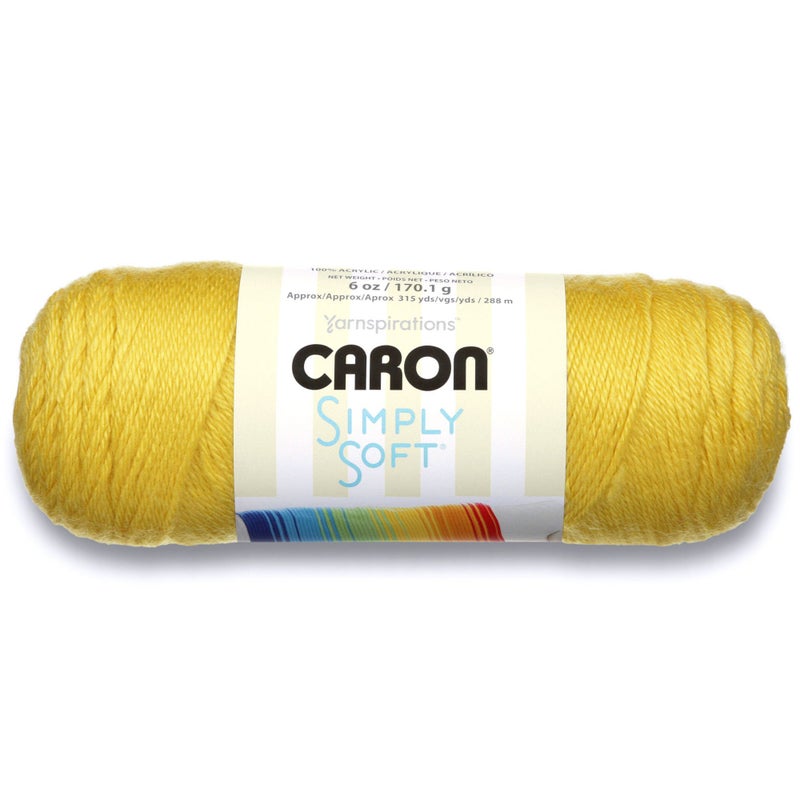 CARON Caron Simply Soft Solids Yarn Gauge 4 Medium 100 Acrylic Lemonade  Machine Wash  Dry 
