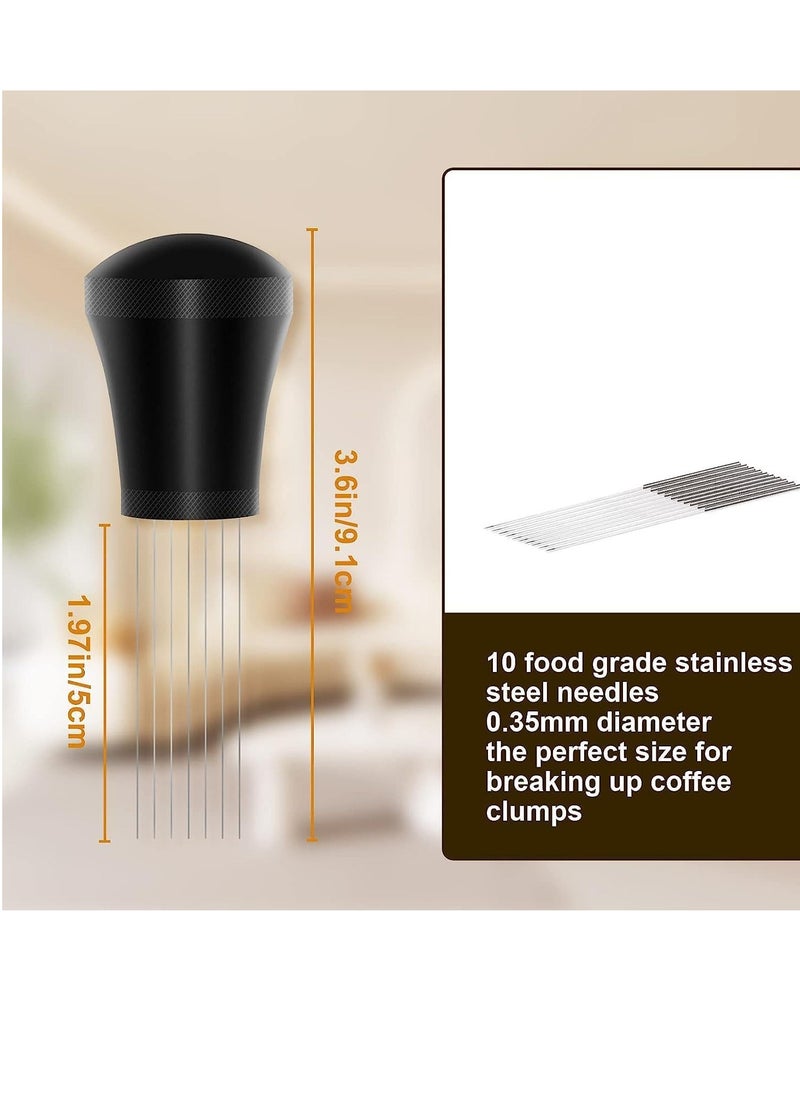 Bolivia's Bolivia's Espresso Coffee Stirrer, 0.35mm Thick Stainless Steel 7 Needles Espresso Stirrer with 3 Replaceable Needles, Aluminum Alloy Handle and Stand, Espresso Distribution Tool (Black)  - Image 5