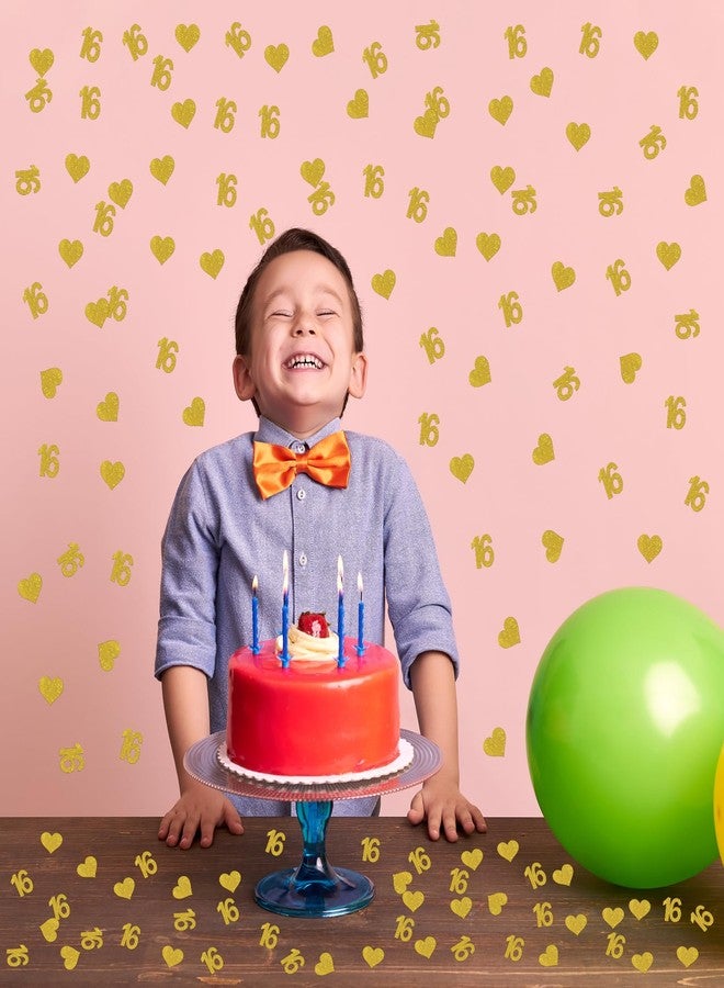 INNORU Number 16 Confetti Gold Glitter, Happy 16th Birthday Table Decor, Sweet 16 Paper Scatter, 16th Anniversary Cheers to 16 Years Party Table Decorations, 120pcs - Image 5