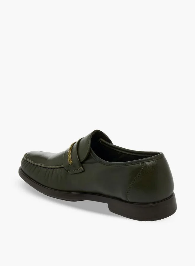 Pinosos Green Men Slip-On Genuine Leather Loafers for Men | Best Price UAE