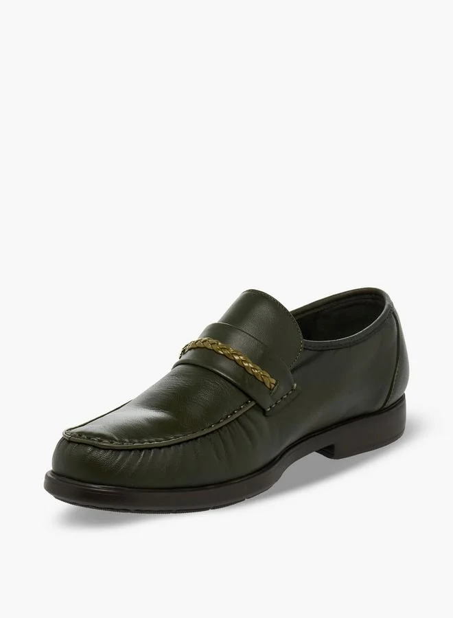 Pinosos Green Men Slip-On Genuine Leather Loafers for Men | Best Price UAE