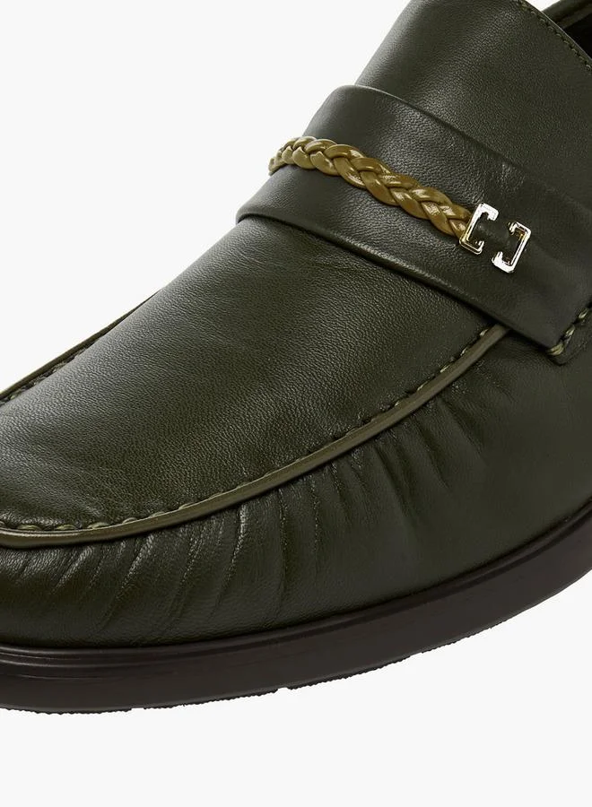 Pinosos Green Men Slip-On Genuine Leather Loafers for Men | Best Price UAE