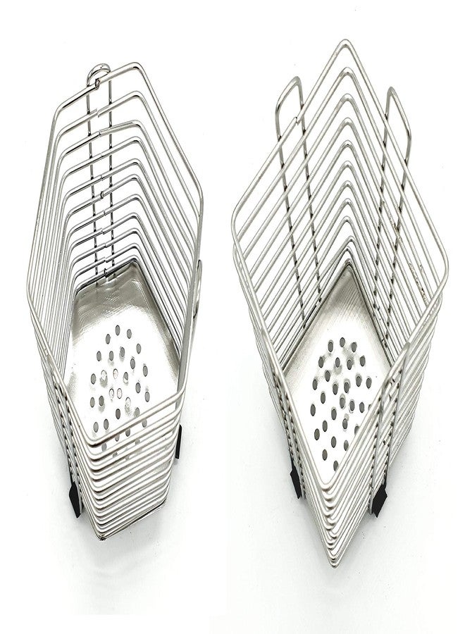 Epraiser Premium SS Sturdy (Pack Of 2) Shaped Multiuse Multipurpose Spoon/Cutlery/Stationary Holder/Case/Stand - Image 2