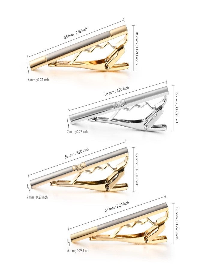 wynameleri Tie Bars 4 Pcs for Men, 1.8 inch, 2.3 Inch, 2.6 inch Business Shirt Necktie Clips Pinch Set for Men T0304010 - Image 3
