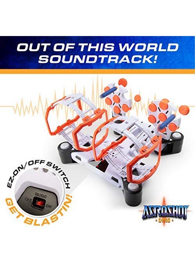 Astroshot Gyro Rotating Shooting Game - Nerf Compatible Rotating Spinning Targets For Shooting With 2 Foam Blaster Toy Guns, 14 Targets, 24 Soft Foam Darts, And 2 Foam Dart Holders
