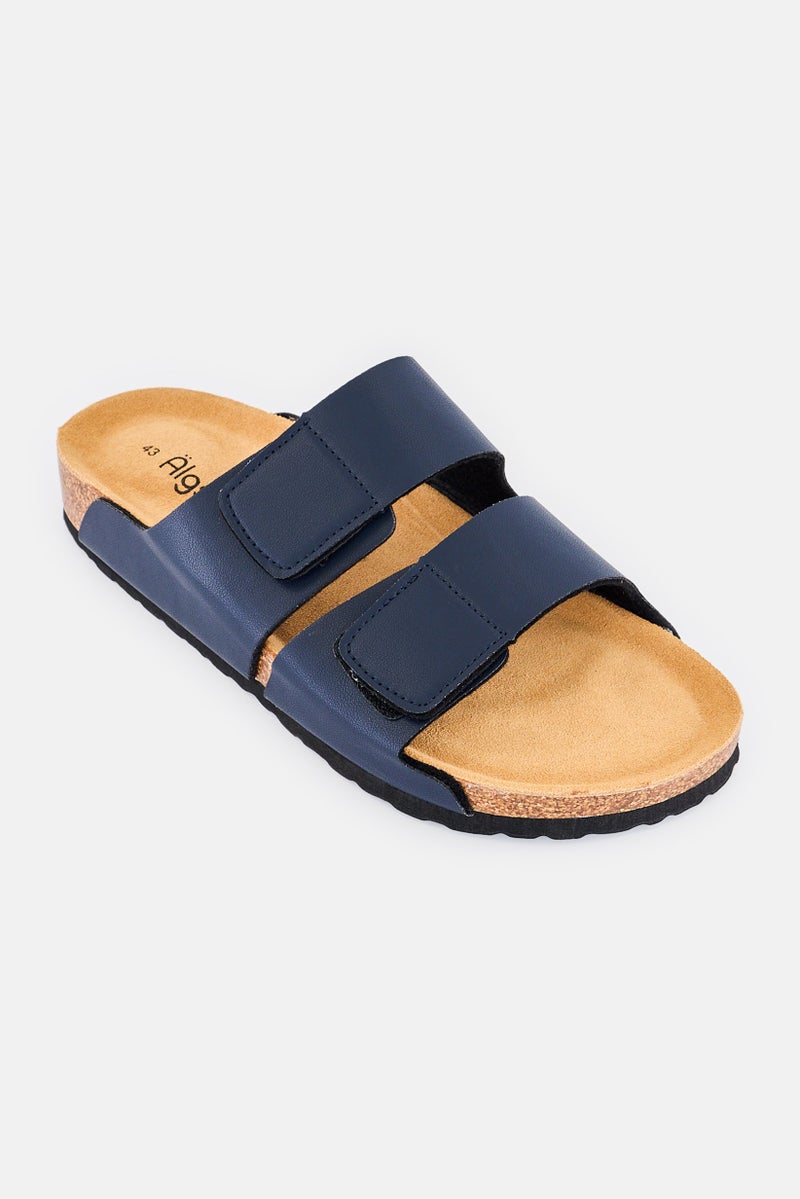 Algspar Men Slip On Cork Sandal, Navy - Image 1