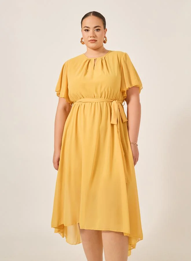 Styli Chiffon High-Low Dress