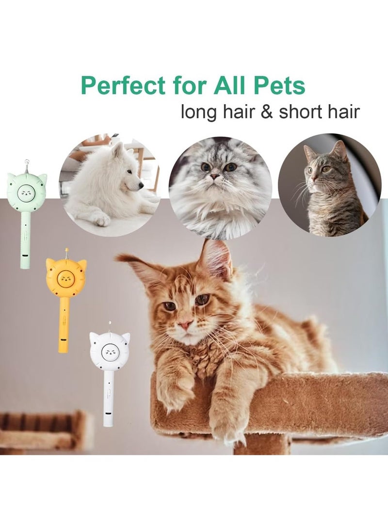 Dougez 5 in 1 Cuddles And Meow Cat Brush with Release Button Cat Comb - Pet Hair Cleaner Brush for Cats and Dogs, Pet Grooming Self Cleaning Brush for Shedding Long Haired & Short Haired Cats (Green) - Image 5