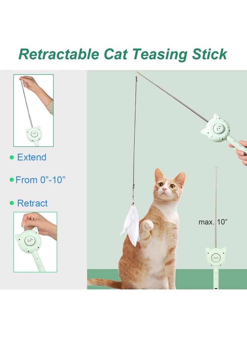 Dougez 5 in 1 Cuddles And Meow Cat Brush with Release Button Cat Comb - Pet Hair Cleaner Brush for Cats and Dogs, Pet Grooming Self Cleaning Brush for Shedding Long Haired & Short Haired Cats (Green) - Image 4