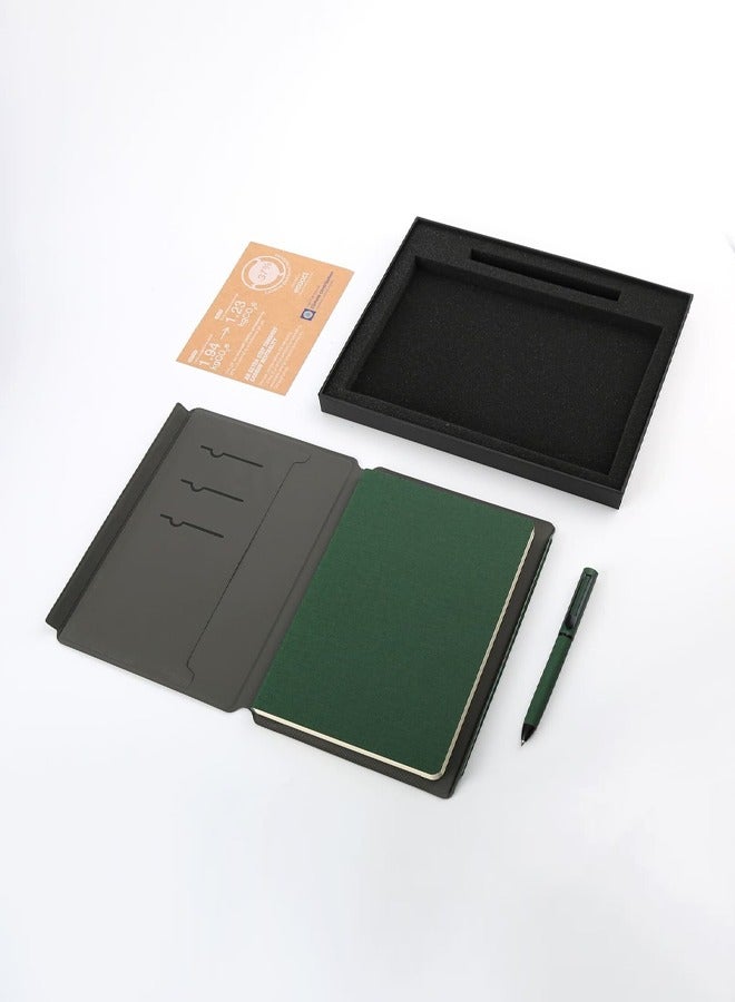 SANTHOME CHANGE ZERO Sustainable Gift Set with Refillable Notebook & Pen - Green - Image 3