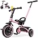 RIDYEE Tricycle for Toddlers 18 Months to 5 Years with Removable Push Handle Tricycles for 35 Year Olds Ideal for OnTheGo Families Adjustable CarryFriendly Seat Pink - Image 3