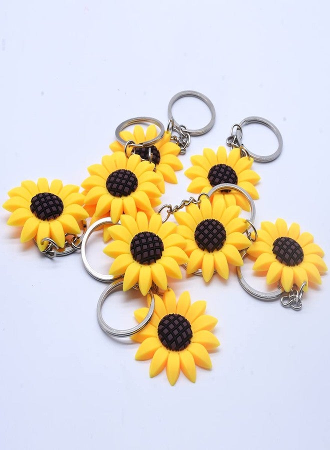 COLVWOFA 146 Pcs Sunflower Party Favors Include Strong Bigger Sunflower Keychains & Adjustable Bracelets & PVC Stickers Organza Bags Thank You Kraft Tags for Birthday Wedding School Baby Shower Return Gifts - Image 3