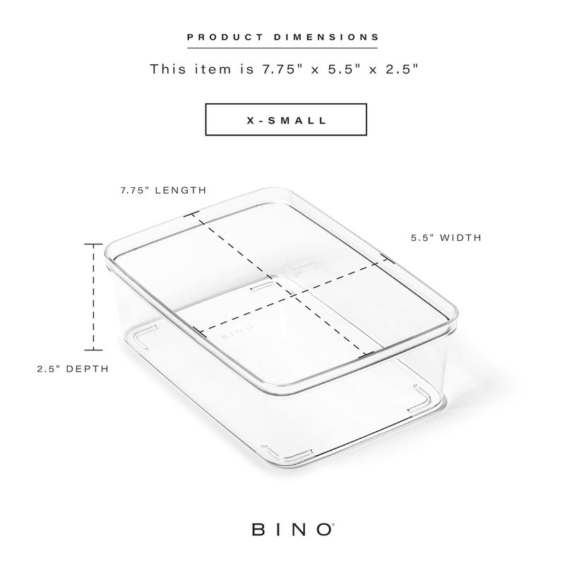 BINO | Plastic Storage Bins, X-Small - 5 Pack | THE LUCID COLLECTION | Multi-Use Built-In Handles BPA-Free Clear Storage Containers | Fridge Organizer | Pantry & Home Organization - Image 2