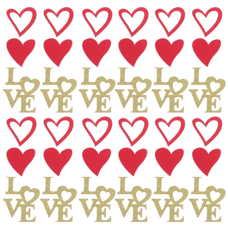 Gold Red Confetti 100pcs Fade Resistant Valentine Day Wedding Anniversary Party Table Decoration - Image 2