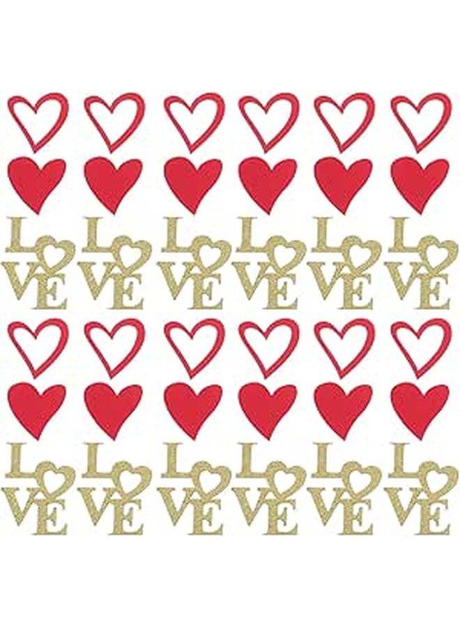 Gold Red Confetti 100pcs Fade Resistant Valentine Day Wedding Anniversary Party Table Decoration - Image 1