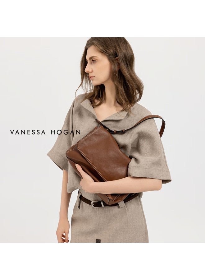 Vanessa Hogan Women's Handbag, New Year Gift, Zhixing Briefcase Medium Size, Autumn And Winter, Vegetable Tanned Cowhide, Large Capacity, Shoulder Crossbody Bag - Image 4