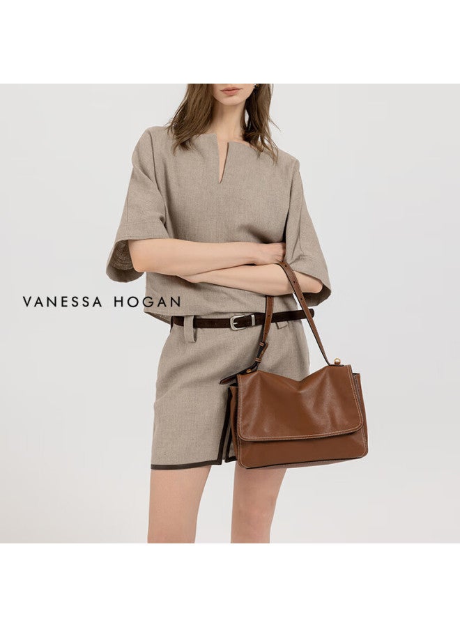 Vanessa Hogan Women's Handbag, New Year Gift, Zhixing Briefcase Medium Size, Autumn And Winter, Vegetable Tanned Cowhide, Large Capacity, Shoulder Crossbody Bag - Image 5