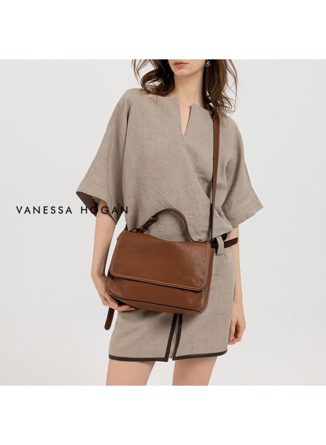 Vanessa Hogan Women's Handbag, New Year Gift, Zhixing Briefcase Medium Size, Autumn And Winter, Vegetable Tanned Cowhide, Large Capacity, Shoulder Crossbody Bag - Image 3