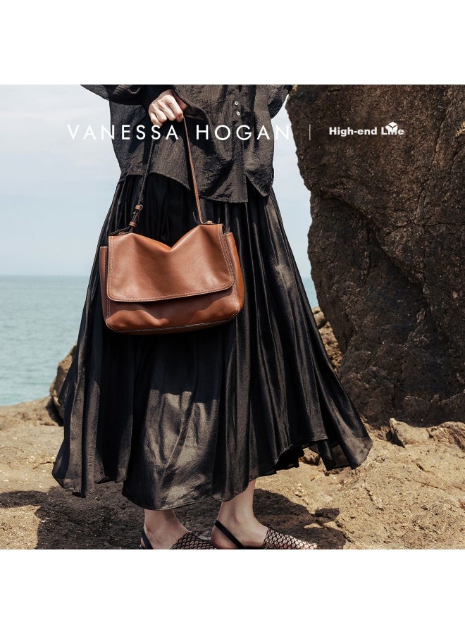 Vanessa Hogan Women's Handbag, New Year Gift, Zhixing Briefcase Medium Size, Autumn And Winter, Vegetable Tanned Cowhide, Large Capacity, Shoulder Crossbody Bag - Image 1