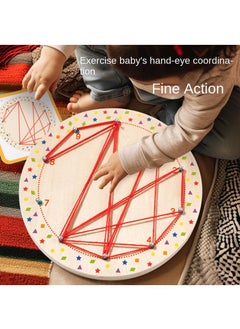Y&D Wool Rope Graphic Puzzle Children's Montessori Early Childhood Geometry Creative Wooden Thinning Nail Board Toy-  - Image 3