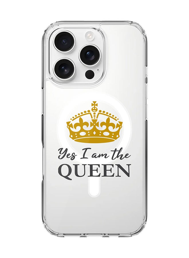 Stylizedd For iPhone 16 Pro Case [Compatible with MagSafe] Slim Magnetic cover Clear Phone Case - Yes I'm the Queen - Image 1