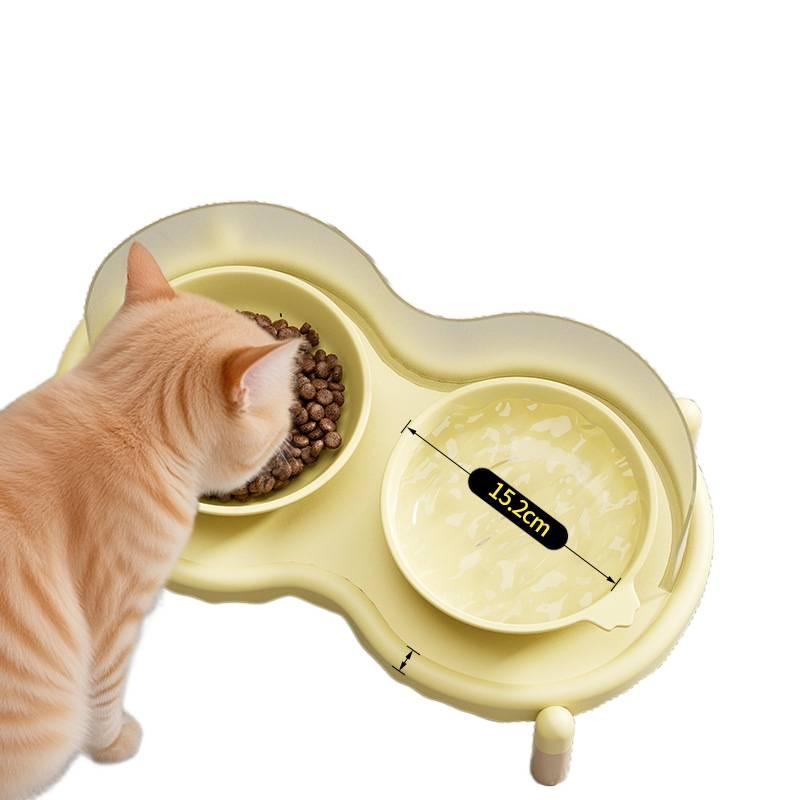 Floor Mat Use Food and Water Pet Bowl Raised Double with Anti Tip Base Feeding Bowl Feeding Accessory Daily Feeding Home Use for Cats and Dogs - Image 4