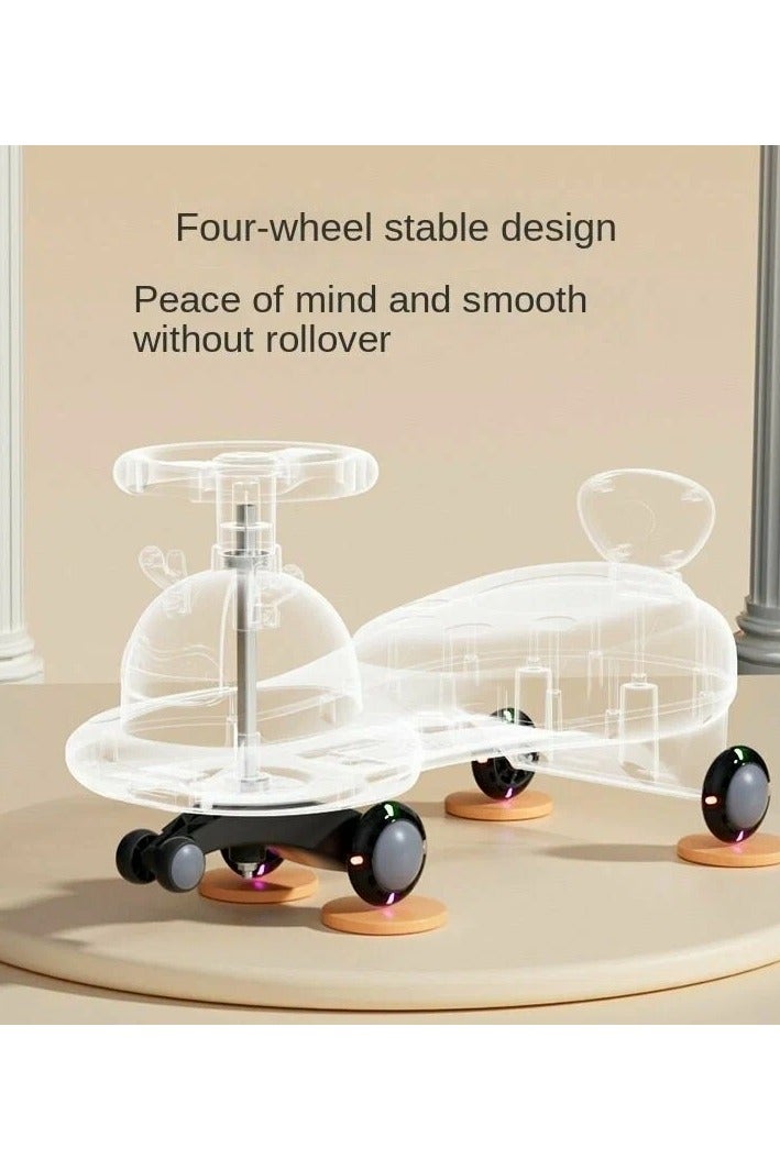 Reindeer-Themed Gray  Orange Ride-On Car for Toddlers – 360° Swivel Wheels  LED Lights – Comfortable Backrest - Image 3