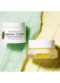 FARMACY Melt + Moisturize Minis Duo Green Clean Makeup Remover Cleansing Balm & Honey Halo Ceramide Face Moisturizer The Perfect Makeup Removing & Moisturizing Skincare Routine  - Image 3