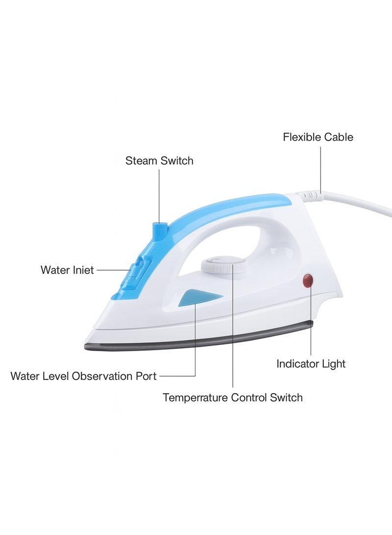 Panvil Steam Iron for Clothes – Compact Travel Iron with Rapid Heat-Up, Non-Stick PTFE Flat Plate, EU Plug, 220V–240V – Lightweight Handheld Iron for Home, Office & Travel - Image 4