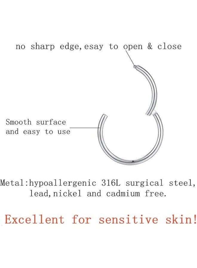1.2 * 8 مللي متر التيتانيوم الصلب الأنف مسمار أنيقة الأنف الدائري (الفضة) - Image 2