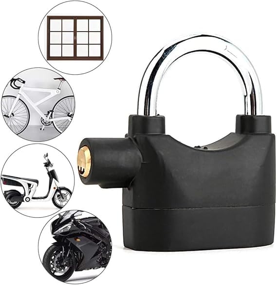 WIB WIB Siren Alarm Padlock AntiTheft Security System Door Motor Bike with Keys Lock - Image 5