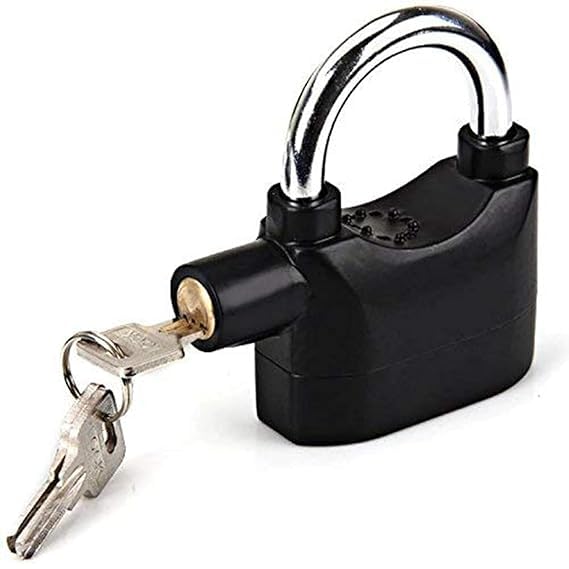 WIB WIB Siren Alarm Padlock AntiTheft Security System Door Motor Bike with Keys Lock - Image 1