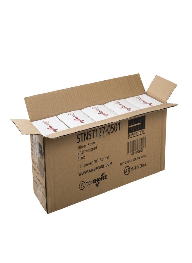 AmerCare 5 Inch Black Sip Straw/Stirrer, Case of 10,000 - Image 5