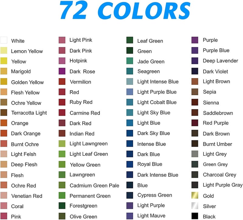 HB H & B 72 Colored Pencils Set, Art Pencil Kit for Adult Coloring,Oil Based Soft Core, Ideal for Coloring Sketching Shading,Art Set for Kids Teens Beginner Wooden Color Pencils - Image 4