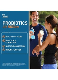 Dr. Tobias Probiotics 30 Billion, 10 Strains, 30 Billion CFU's, Targeted Release Probiotics for Digestive Health, Shelf-Stable Probiotics for Women & Men, Non-GMO, 90 Capsules, 90 Servings  - Image 3